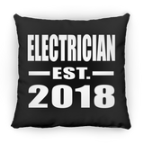 Electrician Established EST. 2018 - Throw Pillow Black