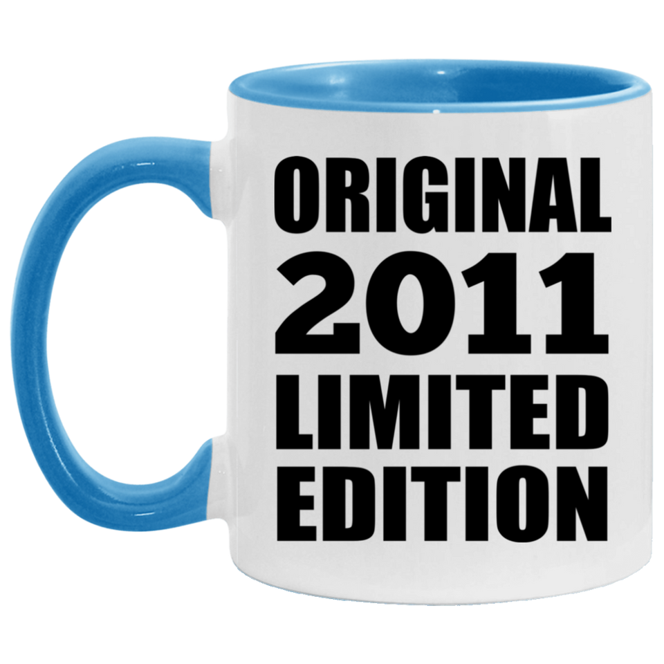 13th Birthday Original 2011 Limited Edition - 11oz Accent Mug Blue