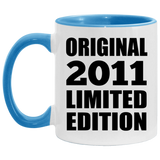 13th Birthday Original 2011 Limited Edition - 11oz Accent Mug Blue