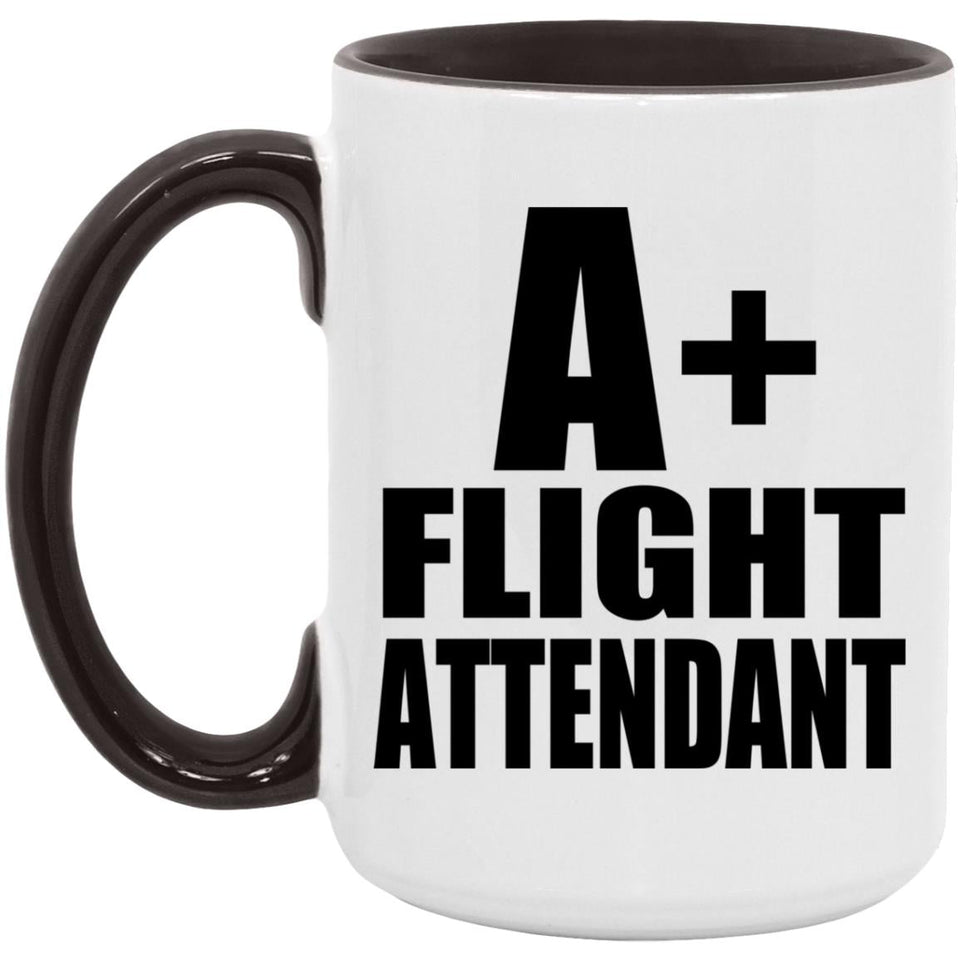 A+ Flight Attendant - 15oz Accent Mug Black
