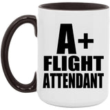 A+ Flight Attendant - 15oz Accent Mug Black
