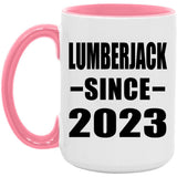 Lumberjack Since 2023 - 15oz Accent Mug Pink