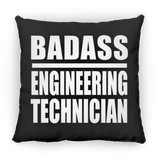 Badass Engineering Technician - Throw Pillow Black