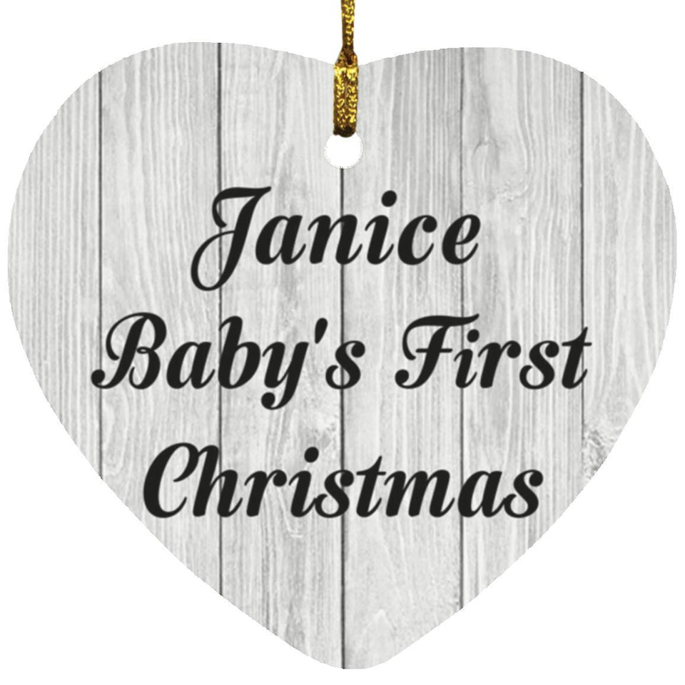Janice Baby's First Christmas - Heart Ornament F
