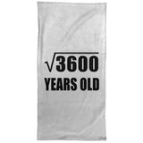 60th Birthday Square Root of 3600 Years Old - Hand Towel