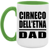 Cirneco Dell'etna Dad - 15oz Accent Mug Green