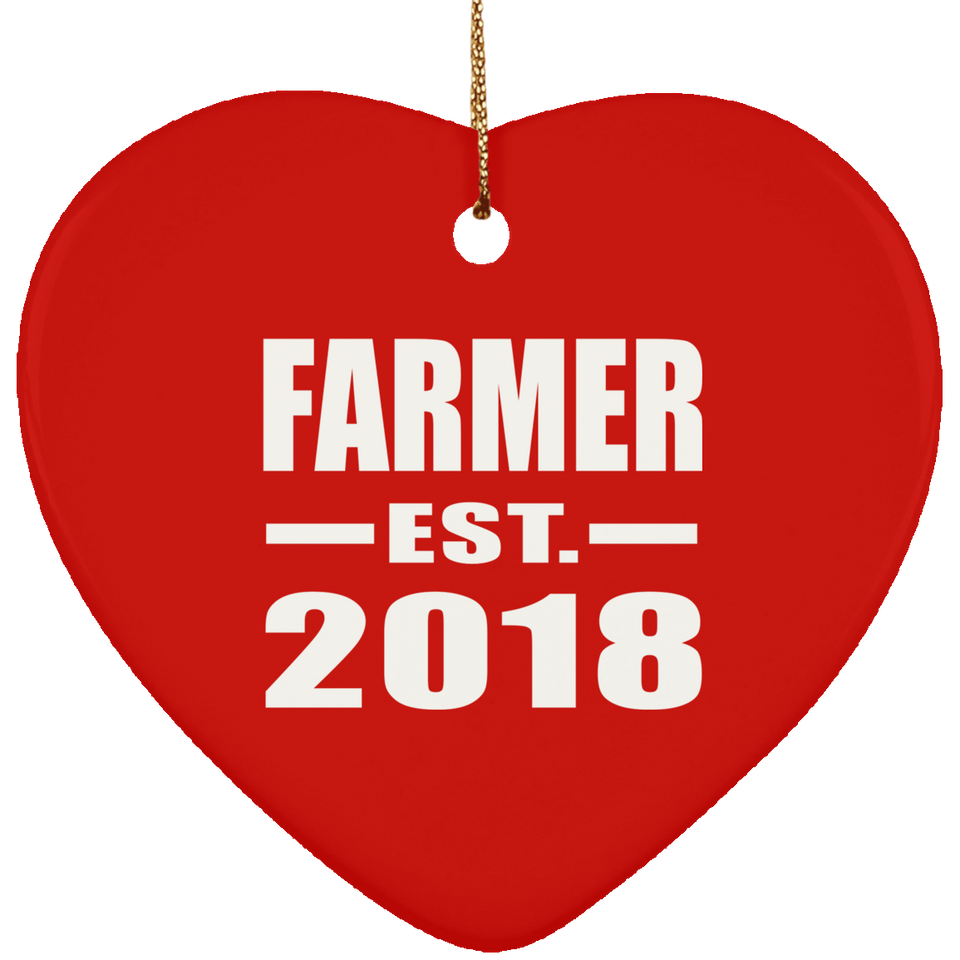 Farmer Established EST. 2018 - Heart Ornament