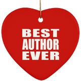 Best Author Ever - Heart Ornament