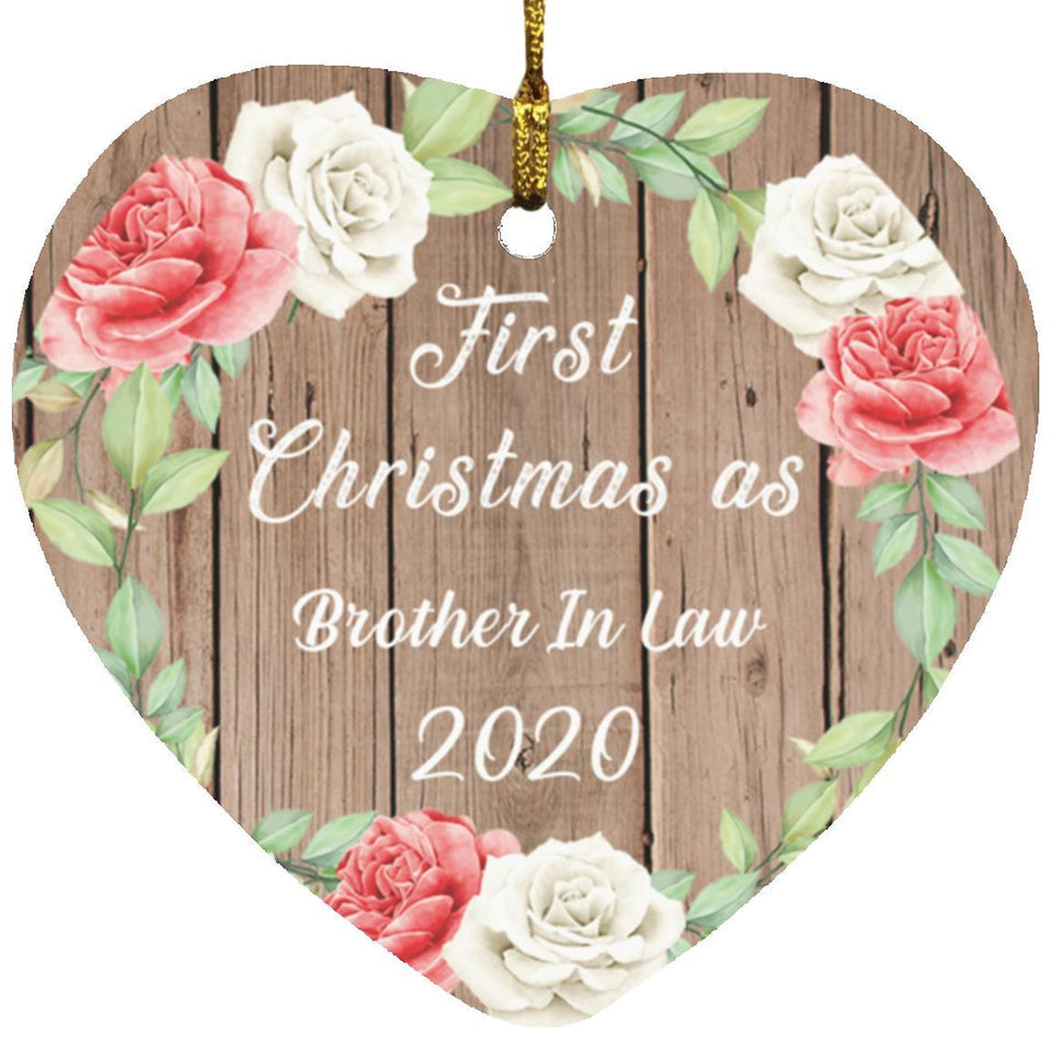 First Christmas As Brother In Law 2020 - Heart Ornament B
