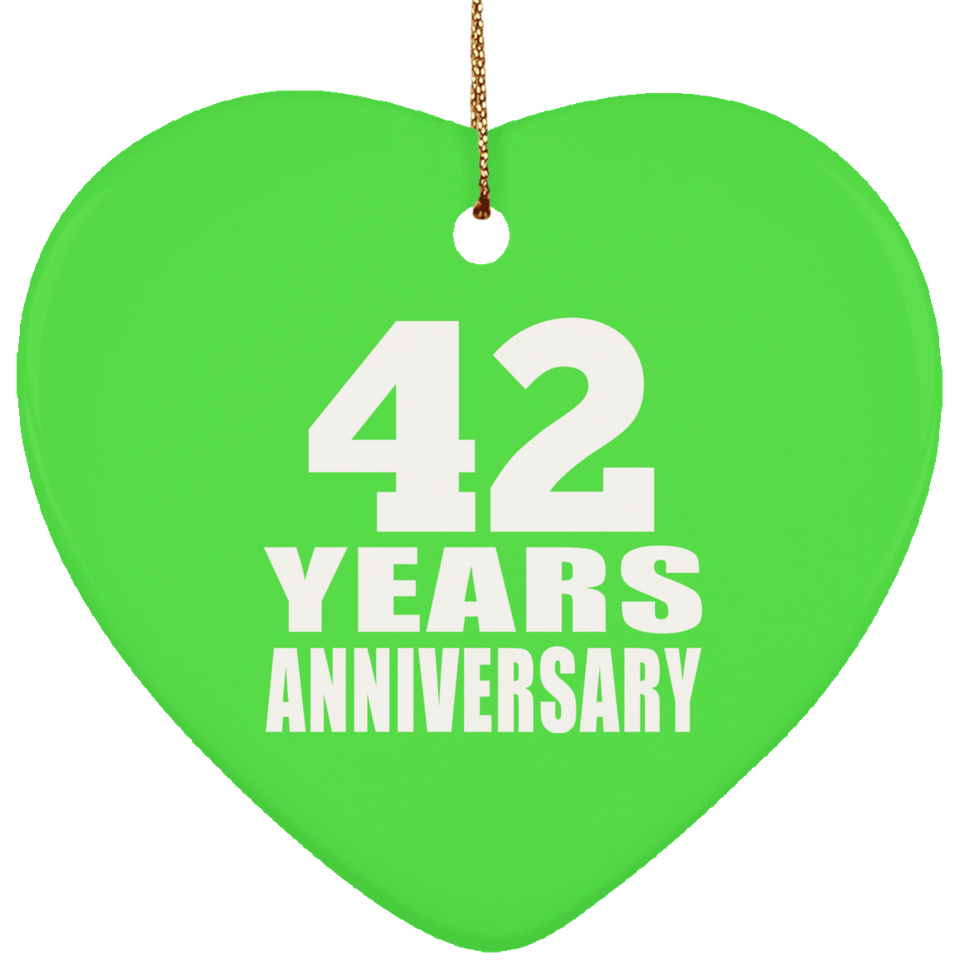 42nd Anniversary 42 Years - Heart Ornament