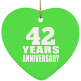 42nd Anniversary 42 Years - Heart Ornament