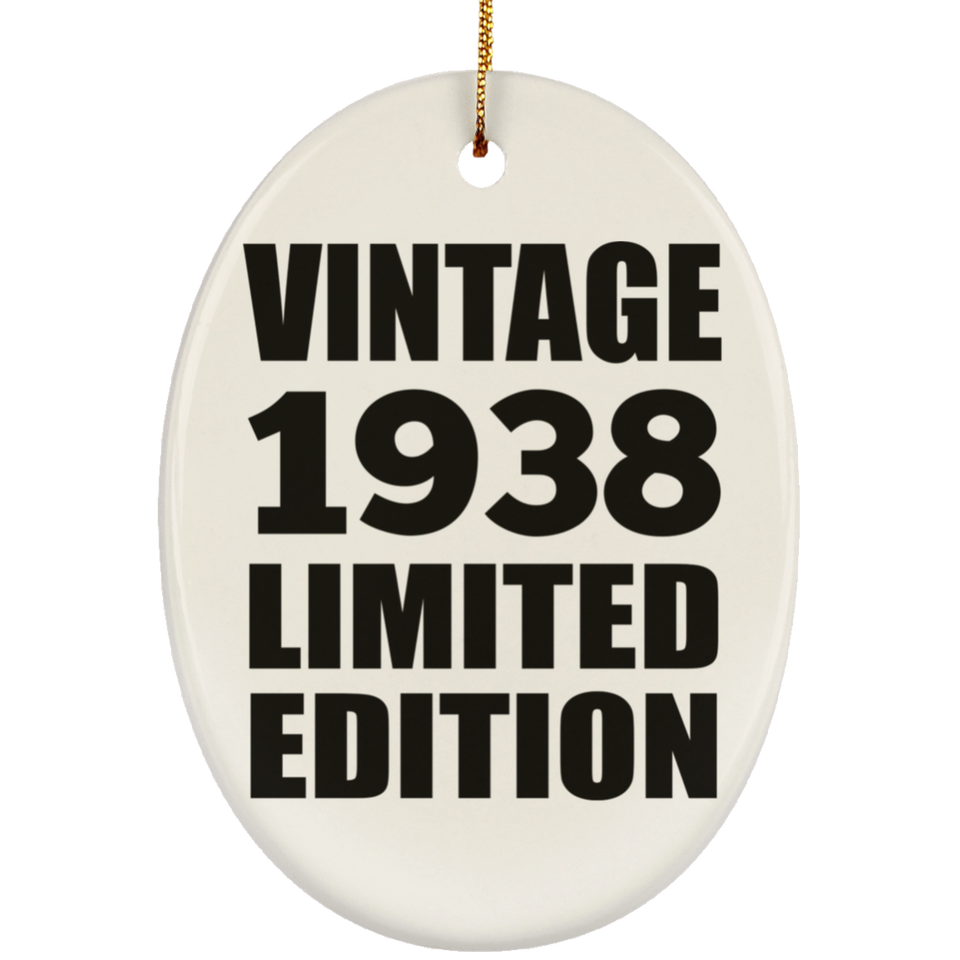 86th Birthday Vintage 1938 Limited Edition - Oval Ornament