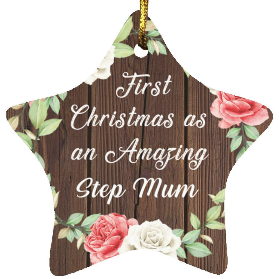 First Christmas As an Amazing Step Mum - Star Ornament A