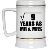 3rd Anniversary Square Root of 9 Years As Mr & Mrs - Beer Stein