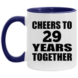29th Anniversary Cheers To 29 Years Together - 11oz Accent Mug Purple