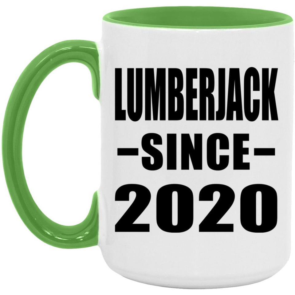 Lumberjack Since 2020 - 15oz Accent Mug Green