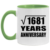 41st Anniversary Square Root of 1681 Years Anniversary - 11oz Accent Mug Green