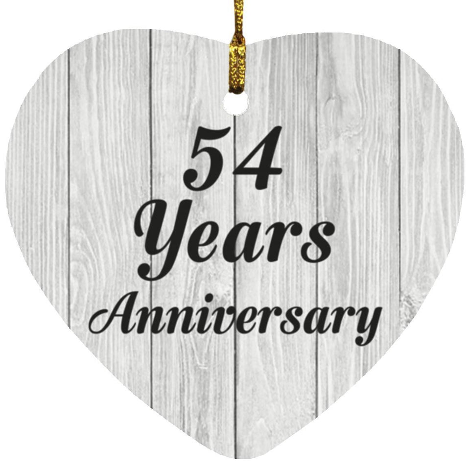 54th Anniversary 54 Years Anniversary - Heart Ornament F