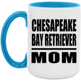 Chesapeake Bay Retriever Mom - 15oz Accent Mug Blue
