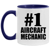 Number One #1 Aircraft Mechanic - 11oz Accent Mug Purple