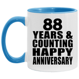 Happy 88th Anniversary 88 Years & Counting - 11oz Accent Mug Blue