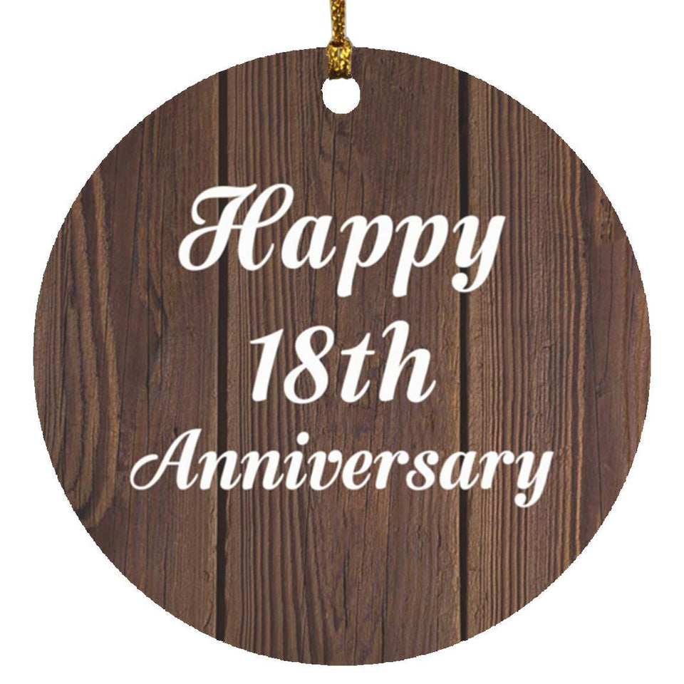 Happy 18th Anniversary - Circle Ornament D