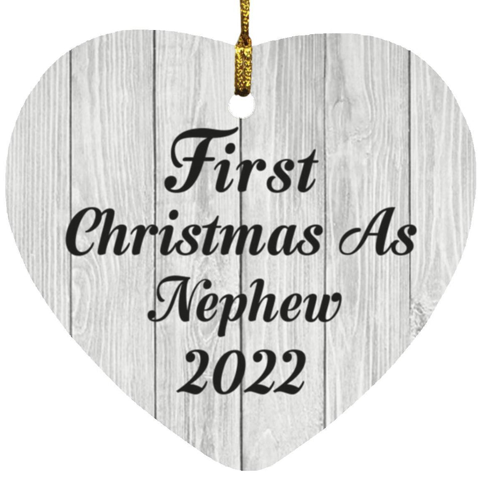 First Christmas As Nephew 2022 - Heart Ornament F