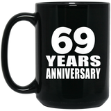 69th Anniversary 69 Years - 15 Oz Coffee Mug Black