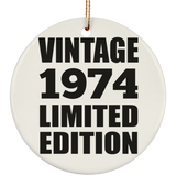 50th Birthday Vintage 1974 Limited Edition - Circle Ornament