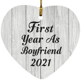 First Year As Boyfriend 2021 - Heart Ornament F
