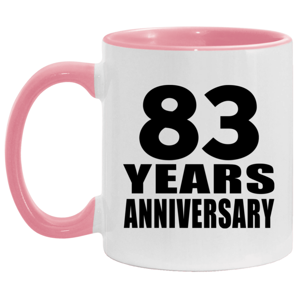 83rd Anniversary 83 Years - 11oz Accent Mug Pink