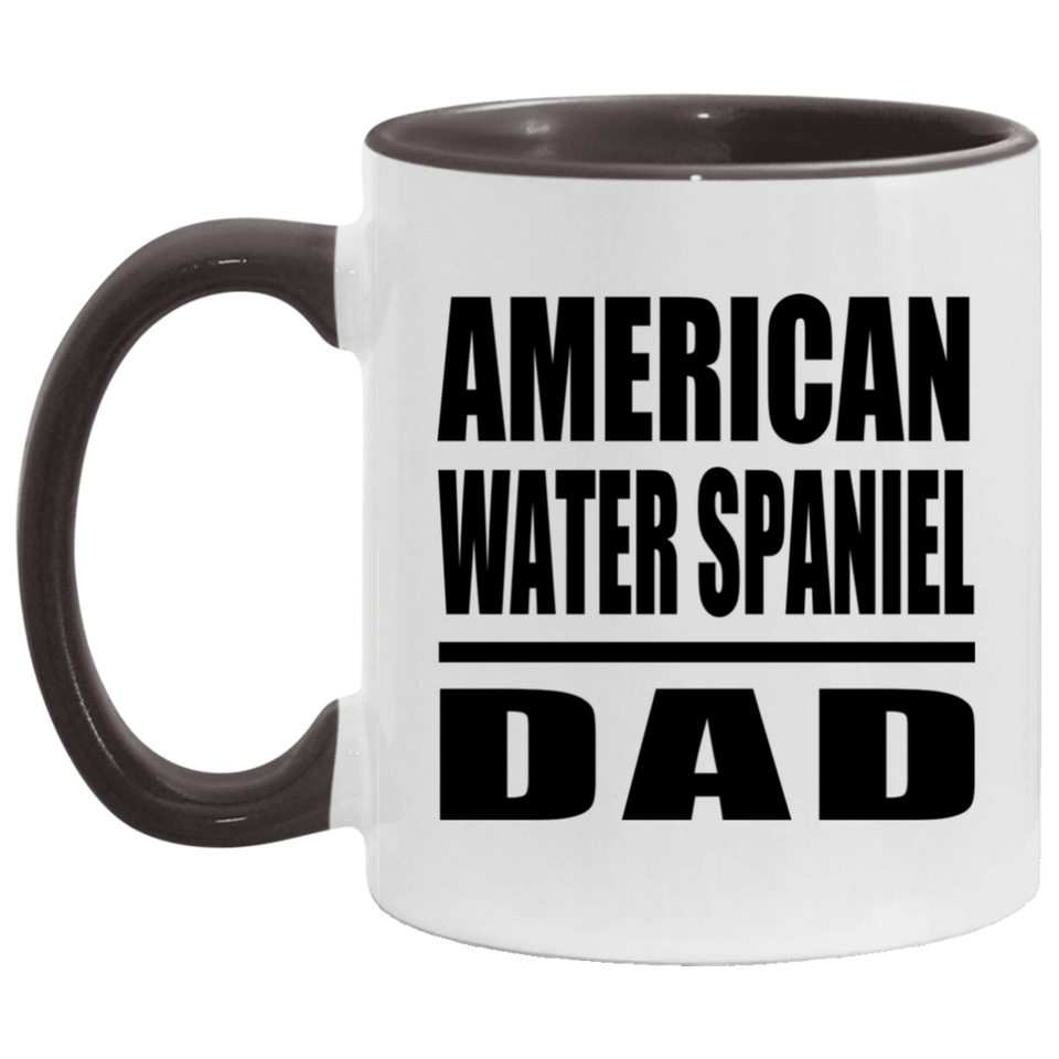 American Water Spaniel Dad - 11oz Accent Mug Black