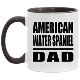 American Water Spaniel Dad - 11oz Accent Mug Black