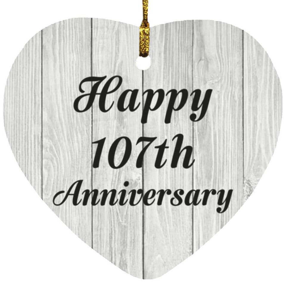 Happy 107th Anniversary - Heart Ornament F