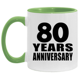 80th Anniversary 80 Years - 11oz Accent Mug Green