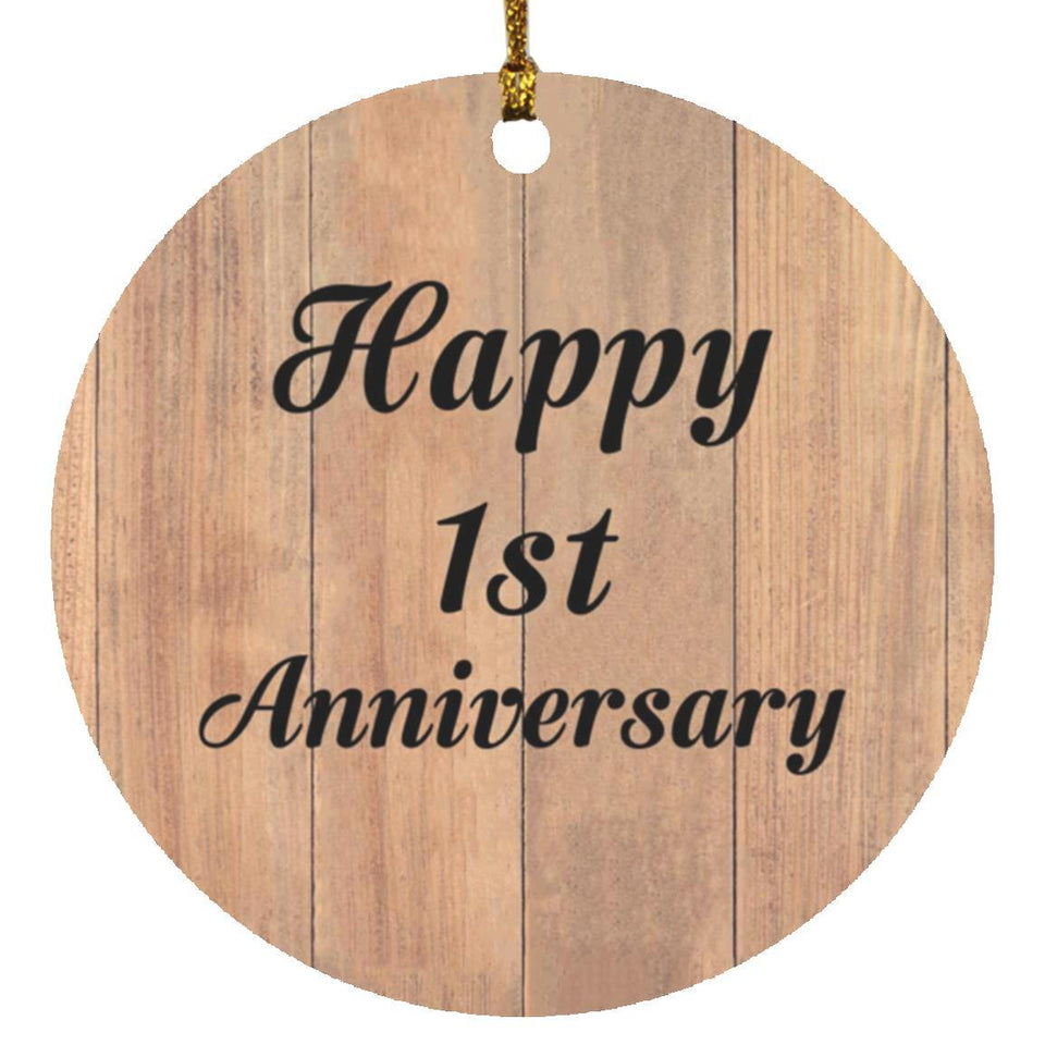 Happy 1st Anniversary - Circle Ornament C