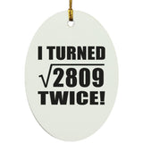 106th Birthday I Turned Square Root of 2809 Twice - Oval Ornament