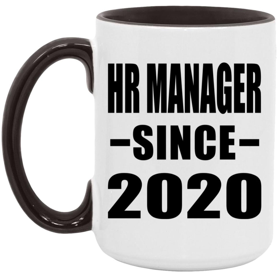 HR Manager Since 2020 - 15oz Accent Mug Black