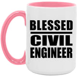 Blessed Civil Engineer - 15oz Accent Mug Pink