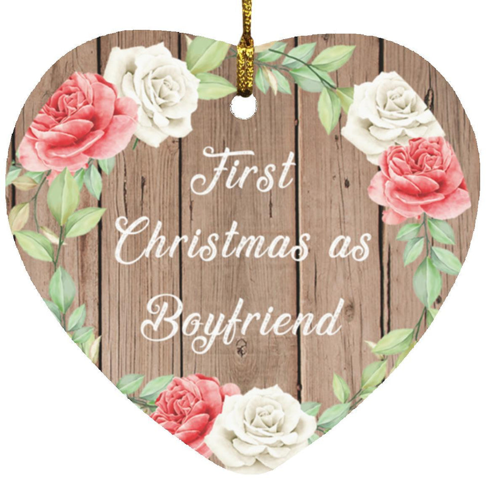 First Christmas As Boyfriend - Heart Ornament B