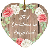 First Christmas As Boyfriend - Heart Ornament B