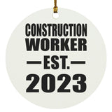 Construction Worker Established EST. 2023 - Circle Ornament