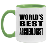 World's Best Archeologist - 11oz Accent Mug Green
