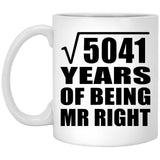 71st Anniversary Square Root of 5041 Years of Being Mr Right - 11oz Coffee Mug