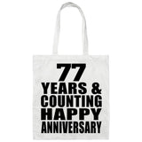 Happy 77th Anniversary 77 Years & Counting - Tote Bag White