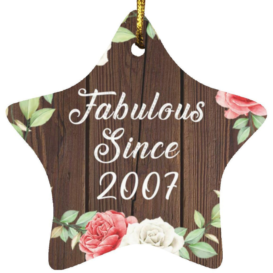17th Birthday Fabulous Since 2007 - Star Ornament A