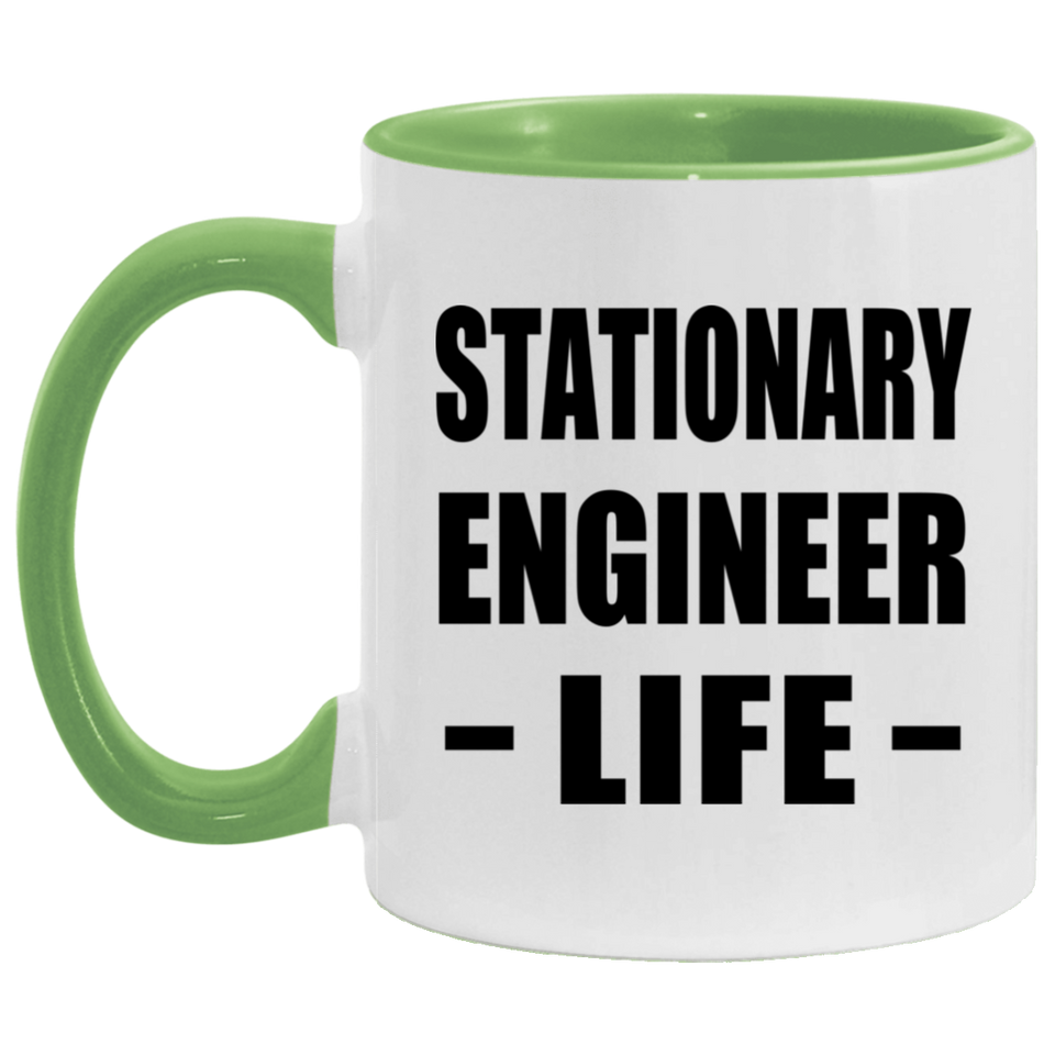 Stationary Engineer Life - 11oz Accent Mug Green