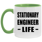 Stationary Engineer Life - 11oz Accent Mug Green