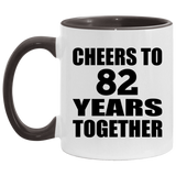 82nd Anniversary Cheers To 82 Years Together - 11oz Accent Mug Black