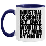 Industrial Designer By Day World's Best Mom By Night - 11oz Accent Mug Purple